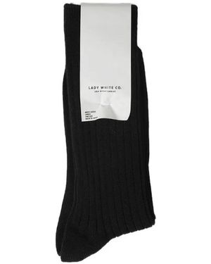 Lady White Co. Knit Ribbed Socks - White
