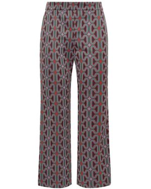 Maliparmi Chain-Motif Flared Trousers - Green