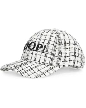 Joop! Cappello Con Stampa A Quadri - Bianco