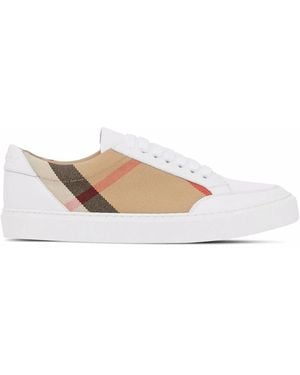 Burberry Vintage Check Canvas & Leather Trainer - White