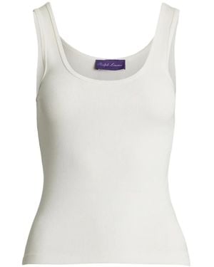 Ralph Lauren Ribbed Cotton-Modal Tank - White