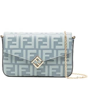 Fendi Ff Diamonds Clutch - Blue