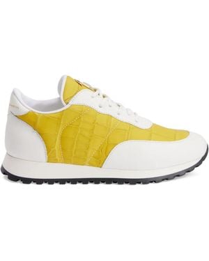 Giuseppe Zanotti Jimi クロコパターン レザースニーカー - イエロー