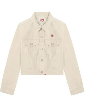 AAPE BY A BATHING AP Jeansjacke Mit Logo-Prägung - Weiß