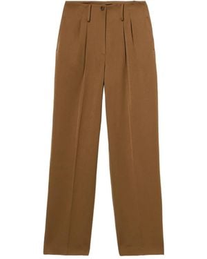 Brooks Brothers Wide-Leg Pleated Trousers - Brown