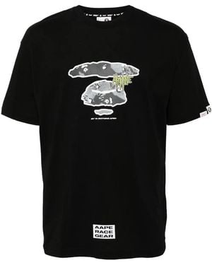 Aape By A Bathing Ape Logo-Printed Cotton T-Shirt - Black