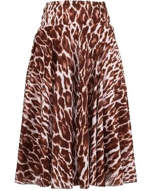 Samantha Sung Aster Leopard-Print Midi Skirt - Brown