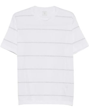 Eleventy Horizontal-Stripe T-Shirt - White