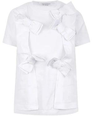 Comme des Garçons Bow-Detailed Cotton T-Shirt - White