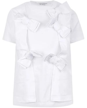Comme des Garçons Bow-Detailed Cotton T-Shirt - White