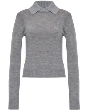 Jacquemus Maglione Con Ricamo - Grigio