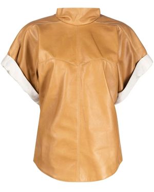 Isabel Marant Baiao レザートップ - ブラウン