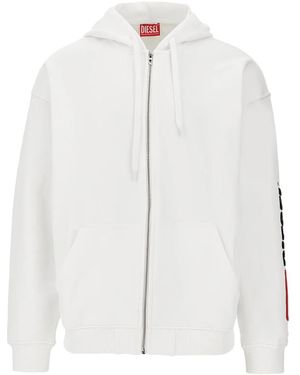 DIESEL Full Zip Hoodie - White