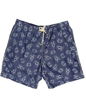 Hartford Bañador Con Langostas Estampadas - Azul