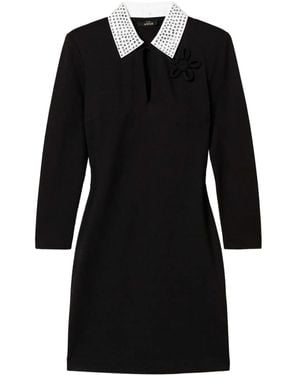 Twinset Rhinestone-Embellished Mini Dress - Black