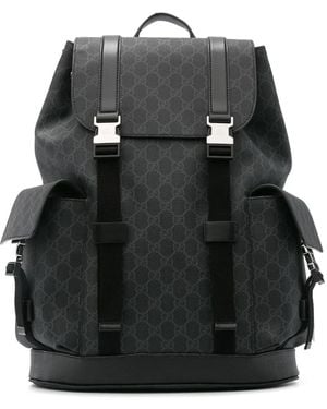 Gucci モノグラム バックパック - ブラック