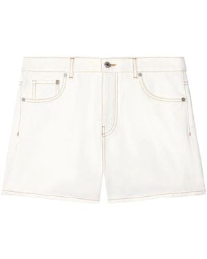 Off-White c/o Virgil Abloh Contrast-Stitching Denim Shorts - White