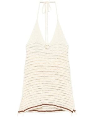 TERRY PUESTO Crochet Mini Dress - White