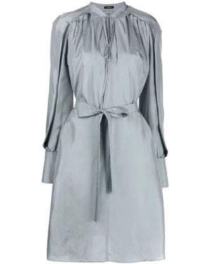 JOSEPH Long-Sleeve Silk Dress - Blue