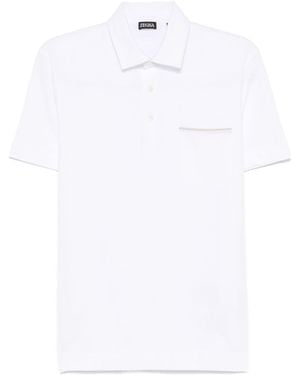 ZEGNA Piqué-Weave Polo Shirt - White