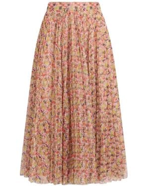 Philosophy Di Lorenzo Serafini Floral-Print Pleated Midi Skirt - Pink