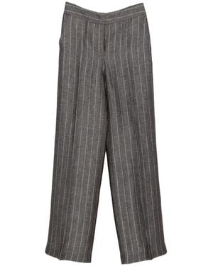 Via Masini 80 Stripped Pants - Gray