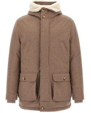 Brunello Cucinelli Flannel Down Jacket - Brown