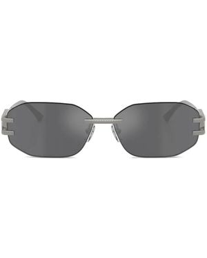 Versace Geometric-Frame Sunglasses - Grey