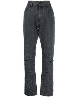 Jacob Cohen Distressed-Finish Straight-Leg Trousers - Grey