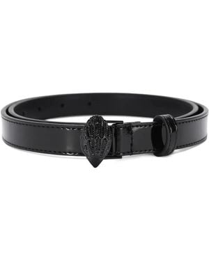 Kurt Geiger Eagle Head Patent-Leather Belt - Black
