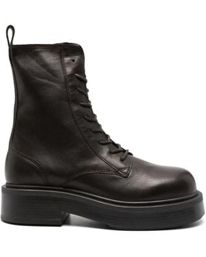 Vic Matié Xavier Lace-Up Platform Ankle Boots - Black
