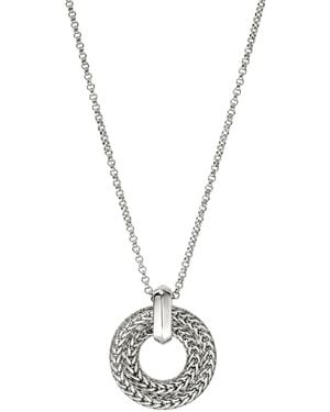 John Hardy Sterling Icon Link Diamond Pendant Necklace - Metallic