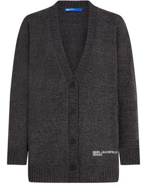 Karl Lagerfeld Cardigan À Logo Brodé - Noir