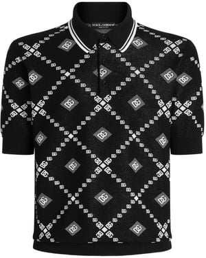 Dolce & Gabbana Polo con logo estampado - Negro