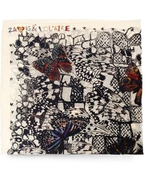 Zadig & Voltaire Blondie Butterfly Lace 130 Scarf - Multicolour