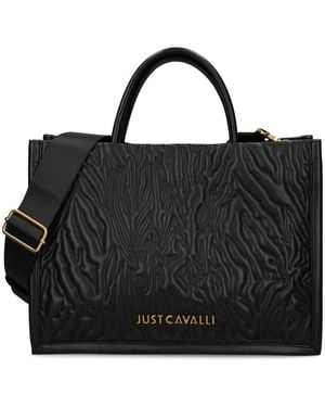 Just Cavalli Quilted Tote Top-Handle Bag - Black