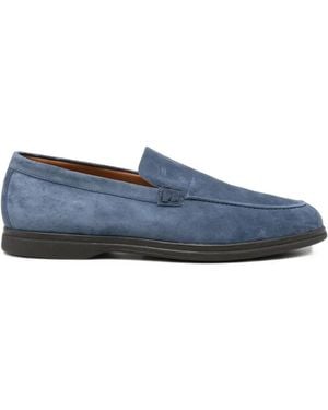 Cesare Attolini Suede Slip-On Loafers - Blue