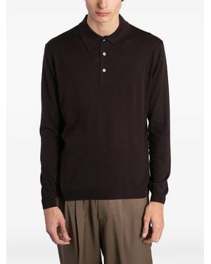 Low Brand Long-Sleeve Polo Shirt - Black