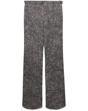 Prada Printed Cotton Gabardine Trousers - Grey