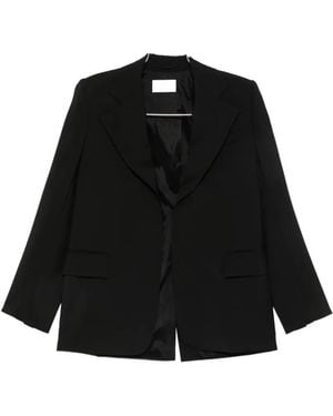 Sportmax Tenace Peak-Lapel Single-Breasted Blazer - Black