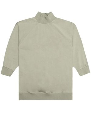 Fear Of God Mock-Neck Logo-Patch T-Shirt - Natural