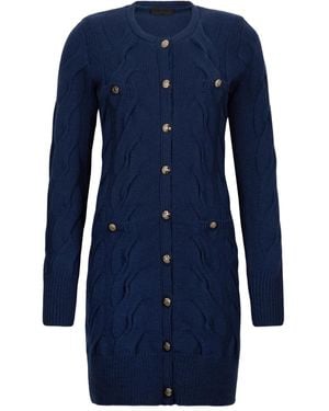 Liu Jo Cable-Knit Buttoned Dress - Blue