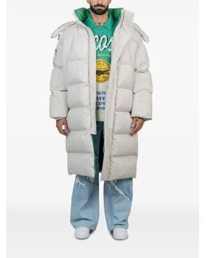 Lacoste Quilted Logo-Appliqué Coat - White