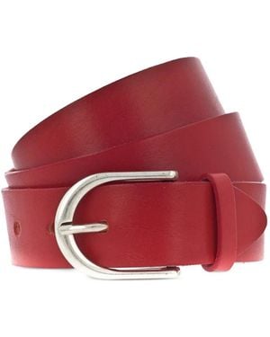 BGM LABEL Buckle-Fastening Leather Belt - Red