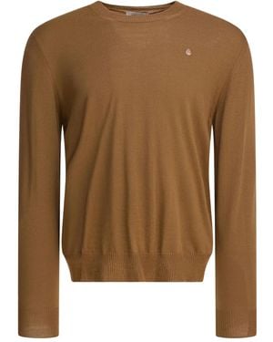McQueen Crew-Neck Wool Jumper - Brown