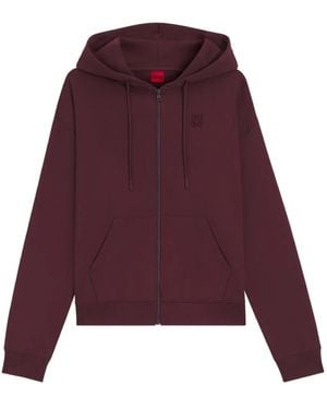 HUGO Logo Zip Hoodie - Purple