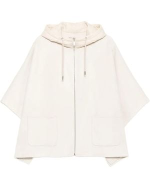 N.Peal Cashmere Capa con capucha - Blanco