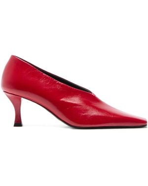 Proenza Schouler Trap Square-Toe Court Shoes - Red