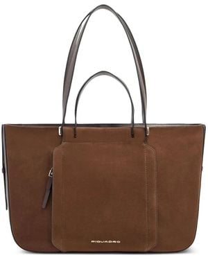 Piquadro Paneled Laptop Tote Bag - Brown