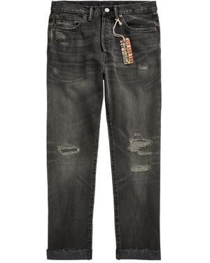 RRL Vaqueros Con Efecto Envejecido - Gris